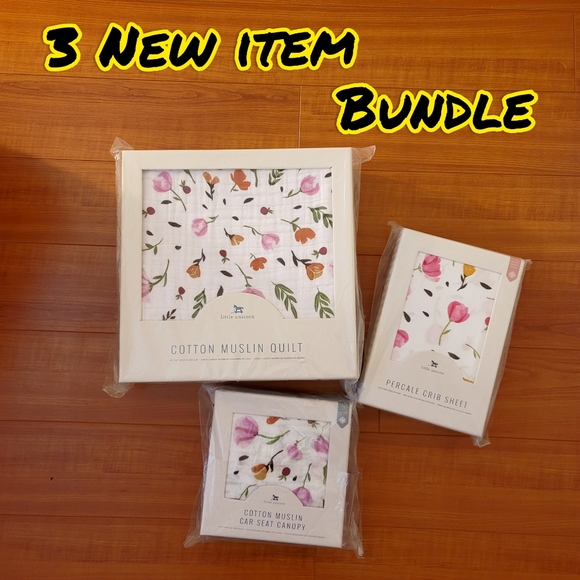 NWT Little Unicorn 3 pc Bundle Quilt Crib Sheet - Picture 1 of 11